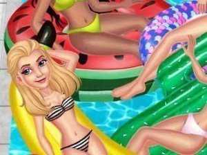 Princess Pool Party Floats Dress Up Game