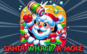 Santa defeat a Mole - Christmas Arcade Game